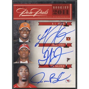 2011 Playoff National Treasures #12 A.J. Green Julio Jones Baldwin Young Smith Little Rookie Auto #12/15
