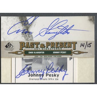 2011 SP Legendary Cuts #DASHPS Enos Slaughter & Johnny Pesky Past and Present Dual Signatures Cut Auto #14/15