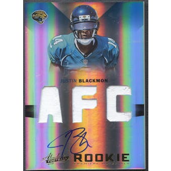 2012 Absolute #217 Justin Blackmon Rookie Premiere Materials Jersey Auto #24/49