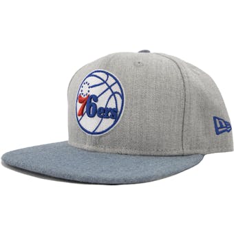 Philadelphia 76ers New Era 9Fifty Gray Action Flat Brim Snapback Hat (Adult OSFA)