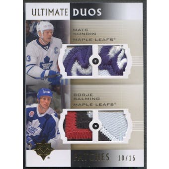 2007/08 Ultimate Collection #UP2MB Mats Sundin & Borje Salming Duos Patch #10/15