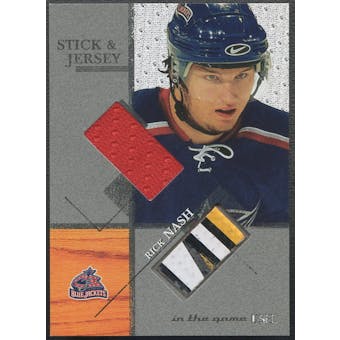 2003/04 ITG Used Signature Series #38 Rick Nash Jersey and Stick