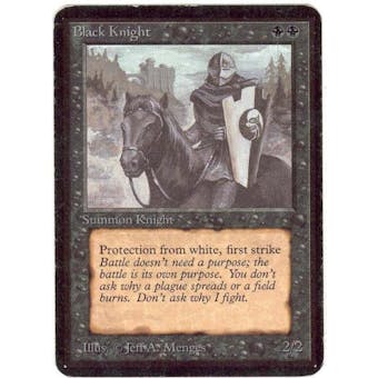 Magic the Gathering Alpha Single Black Knight - MODERATE PLAY (MP)