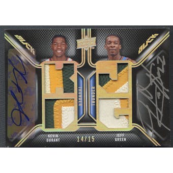 2008/09 UD Black #DPADG Kevin Durant & Jeff Green Dual Patch Auto #14/15