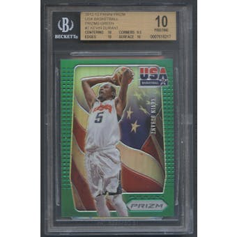2012/13 Panini Prizm #2 Kevin Durant USA Basketball Prizms Green BGS 10