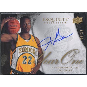 2007/08 Exquisite Collection #Y1JG Jeff Green Year One Rookie Auto #06/10
