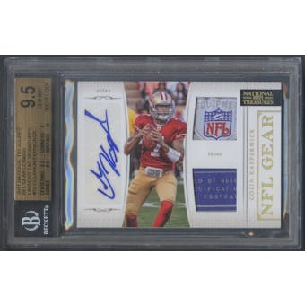 2011 Playoff National Treasures #10 Colin Kaepernick Laundry Tag NFL Shield Rookie Patch Auto #09/25 BGS 9.5