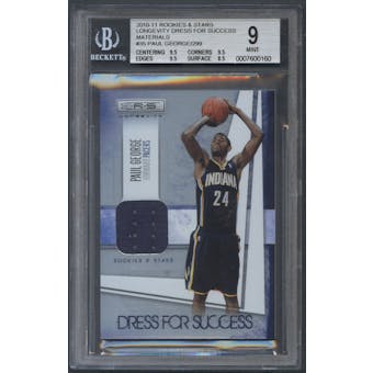 2010/11 Rookies and Stars Longevity #35 Paul George Dress for Success Rookie Jersey #239/299 BGS 9