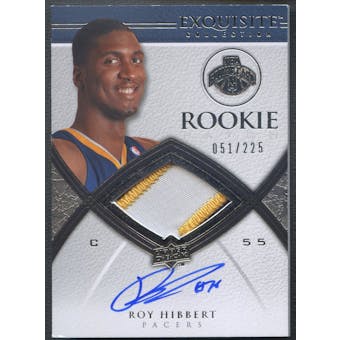 2008/09 Exquisite Collection #70 Roy Hibbert Rookie Patch Auto #051/225
