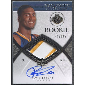 2008/09 Exquisite Collection #70 Roy Hibbert Rookie Patch Auto #141/225