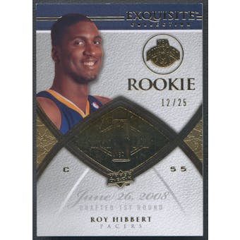 2008/09 Exquisite Collection #70 Roy Hibbert Gold Rookie #12/25