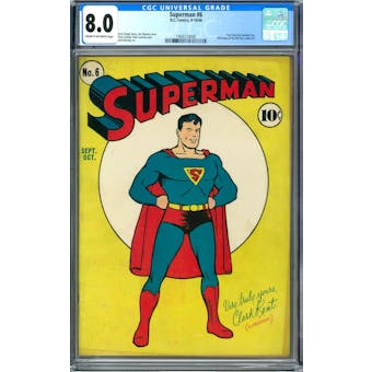 Superman #6 CGC 8.0 (C-OW) *1968374008*