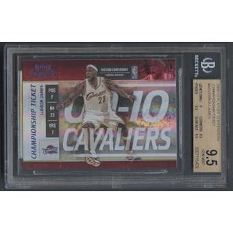 2009/10 Playoff Contenders #43 LeBron James Championship Ticket #1/1 BGS 9.5