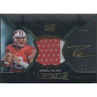 2012 UD Black #BRL14 Russell Wilson Lustrous Rookie Patch Auto #5/5