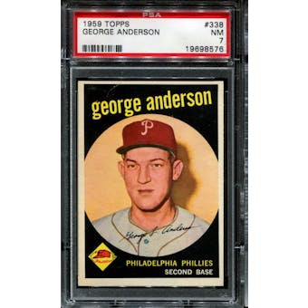 1959 Topps Baseball #338 Sparky Anderson Rookie PSA 7 (NM) *8576