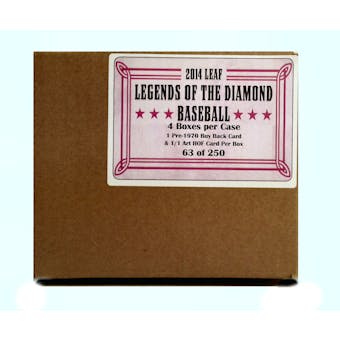 2014 Leaf Legends of the Diamond Baseball Hobby 4-Box Case