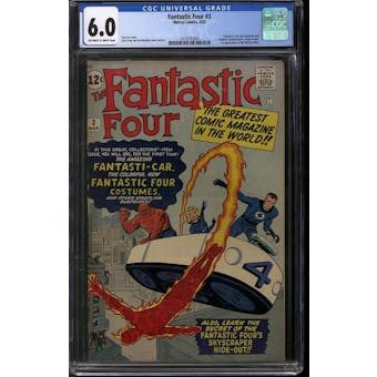 Fantastic Four #3 CGC 6.0 (OW-W) *1974193001*