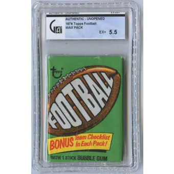 1974 Topps Football Wax Pack GAI 5.5 (EX+)