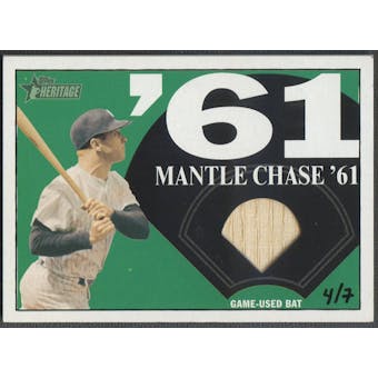 2010 Topps Heritage #MM4 Mickey Mantle Mantle Chase 61 Relics Bat #4/7