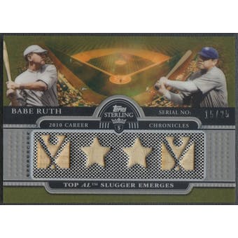 2009 Topps Sterling #1 Babe Ruth Career Chronicles Relics Quad Bat #15/25