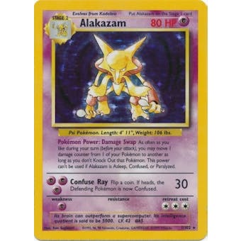 Pokemon Base Set 1 Single Alakazam 1/102 - SLIGHT PLAY (SP)