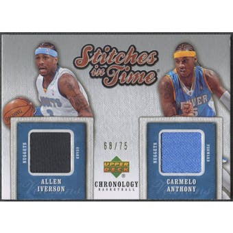 2006/07 Chronology #SITDIA Allen Iverson & Carmelo Anthony Stitches in Time Dual Jersey #68/75