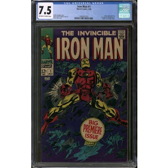 Iron Man #1 CGC 7.5 (OW-W) *1992431010*