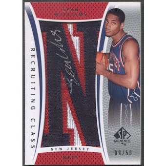 2007/08 SP Authentic #RCSW Sean Williams Recruiting Class City Name Rookie Letter "N" Patch Auto #09/50