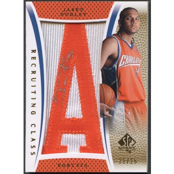 2007/08 SP Authentic #RCDU Jared Dudley Recruiting Class Team Name Rookie Letter "A" Patch Auto #21/25