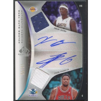 2006/07 SP Game Used #CB Tyson Chandler & Kwame Brown Authentic Fabrics Dual Jersey Auto #50/50