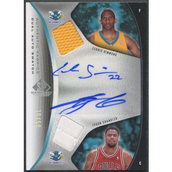 2006/07 SP Game Used #SC Tyson Chandler & Cedric Simmons Authentic Fabrics Dual Jersey Auto #38/50