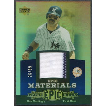 2006 Upper Deck Epic #DM1 Don Mattingly Materials Blue Jersey #26/99