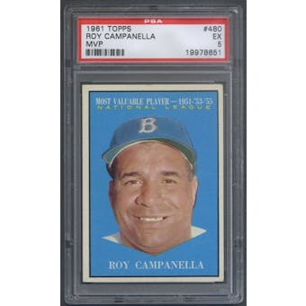 1961 Topps Baseball #480 Roy Campanella MVP PSA 5 (EX) *8651