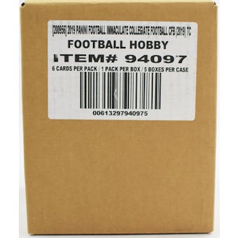 2019 Panini Immaculate Collegiate Football Hobby 5-Box Case