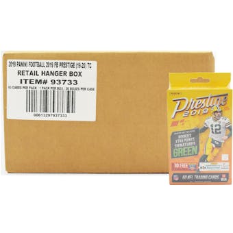 2019 Panini Prestige Football Hanger 36-Box Case