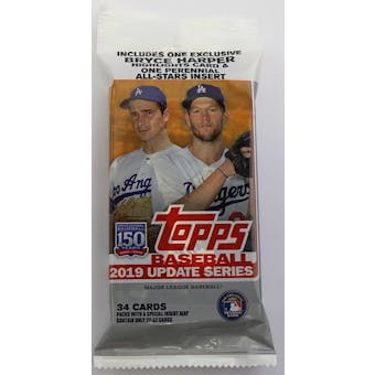2019 Topps Update Series Baseball Jumbo Value 34-Card Pack (Harper Insert)