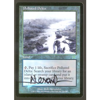 Magic the Gathering Onslaught FOIL Polluted Delta - SLIGHT PLAY plus (SP+) Signed minor clouding