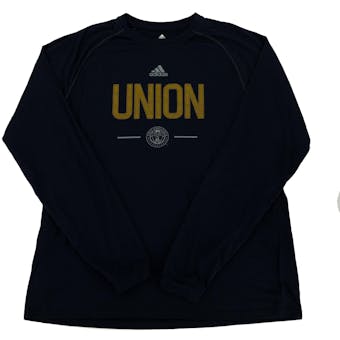 Philadelphia Union Adidas Navy Climalite Performance Long Sleeve Tee Shirt (Adult M)