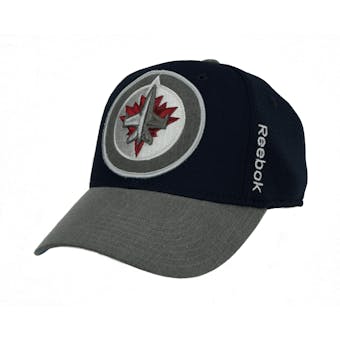 Winnipeg Jets Reebok Navy Playoffs Cap Flex Fitted Hat (Adult L/XL)