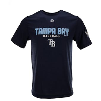 Tampa Bay Rays Majestic Heather Navy Take The Field Performance Tee Shirt