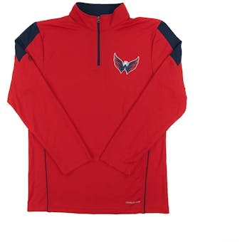 Washington Capitals Majestic Red Status Inquiry Performance 1/4 Zip Long Sleeve (Adult S)