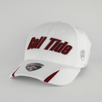 Alabama Crimson Tide Top Of The World Condor White One Fit Flex Hat (Adult One Size)