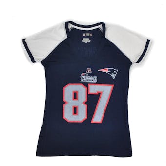 Rob Gronkowski New England Patriots Majestic Navy My Crush Name & Number Tee Shirt (Womens L)
