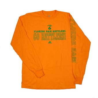 Florida A&M Rattlers Adidas Orange Long Sleeve Tee Shirt (Adult M)