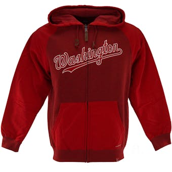 Washington Nationals Majestic Red First Play Full Zip Fleece Hoodie (Adult XL)