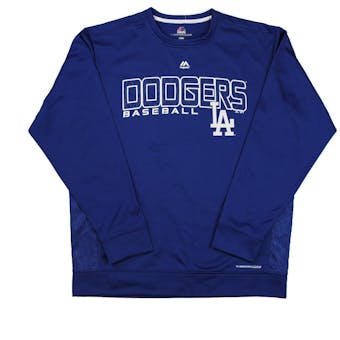 Los Angeles Dodgers Majestic Blue Performance Leader Crew Neck Fleece (Adult L)