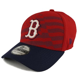 Boston Red Sox New Era Red 39Thirty Stars & Stripes Flex Fit Hat (Adult S/M)