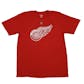 Detroit Red Wings #13 Pavel Datsyuk Reebok Red Name & Number Tee Shirt (Adult L)