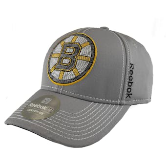 Boston Bruins Reebok Second Season Cap Grey Fitted Hat (Adult L/XL)