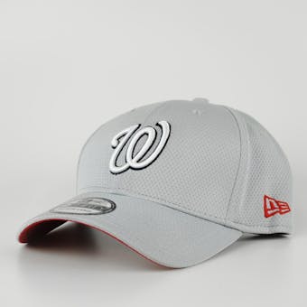 Washington Nationals New Era Grey 39Thirty Double Timer Flex Fit Hat (Adult L/XL)
